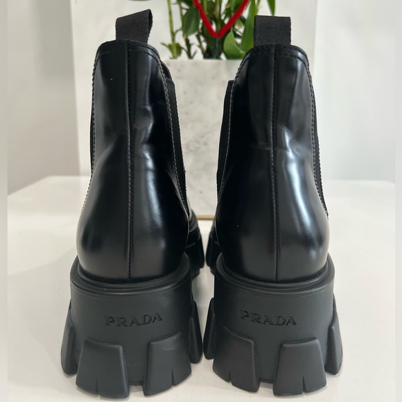PRADA Monolith brushed leather Chelsea boots - Picture 5 of 13